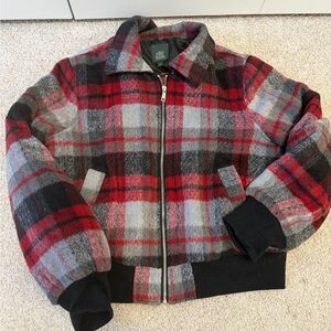 Wild Fable Red and Gray Checkered Jacket